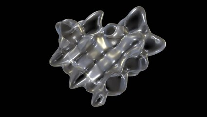 Poster - 3d light shape with rotation animation isolated on black background