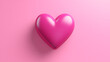 © sabbir - 3d Red heart on pink background. heart icon, like and love