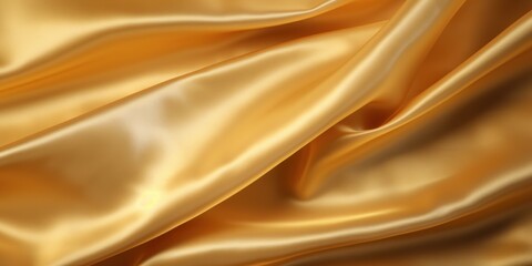 Wall Mural - Gold Satin Fabric Background. Elegant Silk Golden Textile. Luxury Cloth. Generative AI