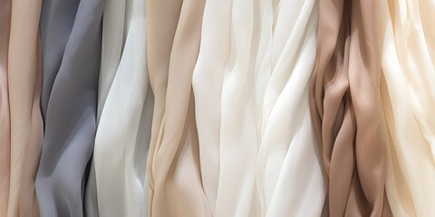 Wall Mural - Luxury Satin Textile. Soft Fabrics In A Warm Palette. Generative AI