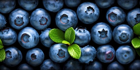 Wall Mural - Fresh Berry Pile. Natural Antioxidant. Raw Blueberries Heap. Organic Superfood. Generative AI