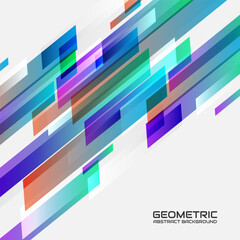 Poster - colorful geometric abstract background overlap layer on bright space with diagonal shapes decoration