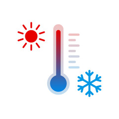 Wall Mural - thermometer with sun and snowflake icon