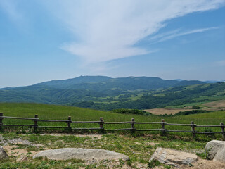 Canvas Print - This is a mountain with a sheep ranch.