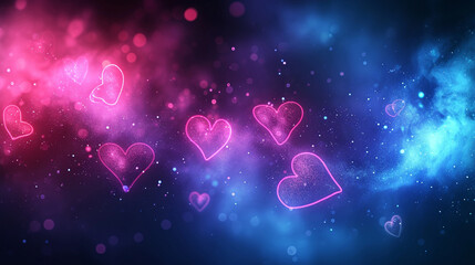 Sticker - hearts background