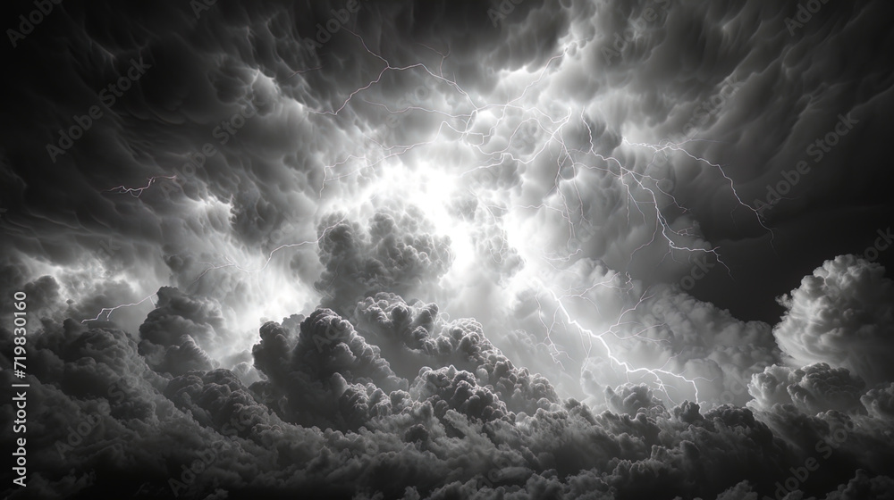 Disturbed Shadow Lightning among ominous shadows arrows of light breaking dark clouds ...