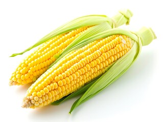Wall Mural - Fresh corn isolated on white background. : Generative AI