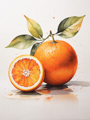 Wall Mural - water color orange 9