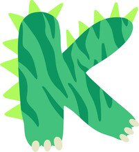 Dinosaur Letter Alphabet Vector K
