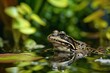  Common Frog in a garden pond 