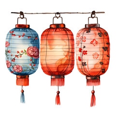 Wall Mural - chinese lantern isolated on white background