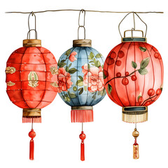 Wall Mural - chinese lantern isolated on white background