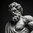 Stoic Strength: The Powerful Contemplation of a Man Statue in Black