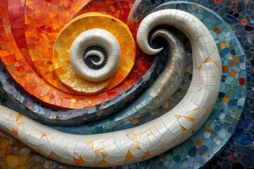 Wall Mural - Abstract background with curves and lines.