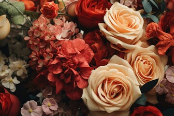 Sticker - A close-up photograph showcasing a beautiful bunch of flowers. Perfect for adding a touch of nature and elegance to any project