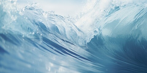 Poster - A close up view of a wave in the ocean. This image captures the power and beauty of the ocean. Perfect for use in nature documentaries, travel blogs, and coastal-themed designs
