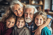 Relationships between different generations within a family, such as grandparents with grandchildren, convey the richness of family history.