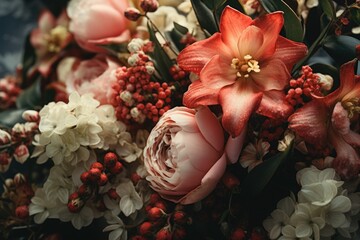 Poster - A close up view of a bunch of flowers. Perfect for adding a touch of beauty to any project