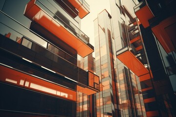 Poster - A picture of a very tall building with numerous windows. This image can be used to depict modern architecture or urban landscapes
