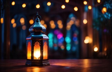 Arabic lantern of ramadan celebration background illustration, creating beautfiul scene