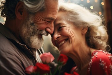 Poster - A picture of a man and a woman sharing a smile. Suitable for various uses