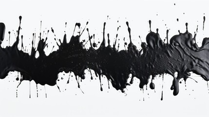Poster - A black and white photo showcasing paint splattered on a wall. Suitable for various creative projects and designs