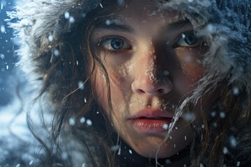 Poster - A close-up shot of a person wearing a hood. Can be used to depict mystery or anonymity