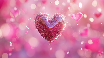 Poster - pink heart background