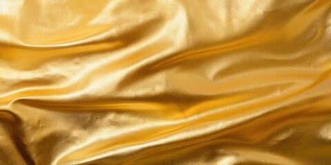 Poster - A close up photograph of a shiny gold cloth. Can be used for backgrounds or as a texture in various design projects