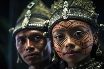 Poster - A picture of a man and a woman wearing face paint. This image can be used for various purposes