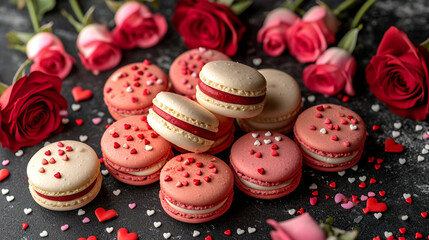 Canvas Print - macaroons on a wooden table