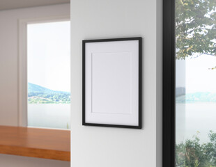 Poster - A simple and convenient frame mock up file. Picture frame mock up template using smart objects. A4 size photo frame.