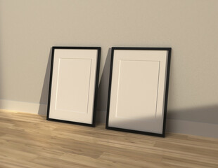 Poster - A simple and convenient frame mock up file. Picture frame mock up template using smart objects. A4 size photo frame.