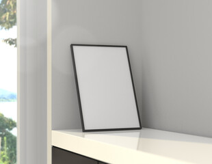 Poster - A simple and convenient frame mock up file. Picture frame mock up template using smart objects. A4 size photo frame.