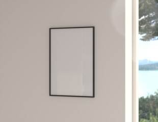 Poster - A simple and convenient frame mock up file. Picture frame mock up template using smart objects. A4 size photo frame.