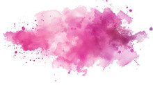 Pink Watercolor Stain On Transparent Background