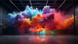 abstract multicolor fluffy cloud studio for product presentation