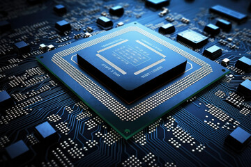 Poster - Component hardware microchip computer processor chip technology semiconductor digital board electronic motherboard circuit