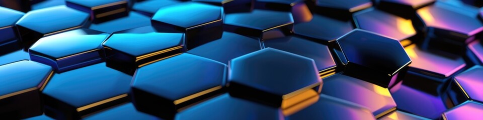 Poster - Enigmatic Hexagon Prism 3D Abstract Background