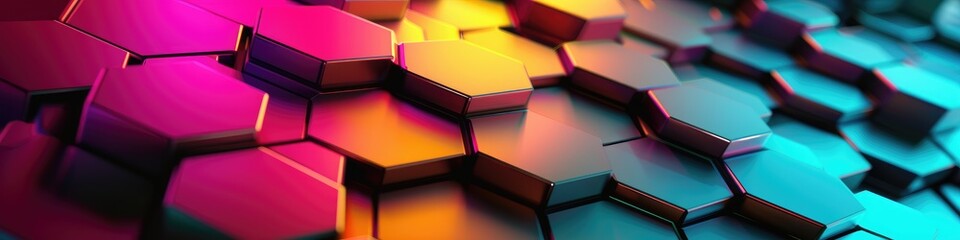 Poster - Vibrant Ethereal Hexagon 3D Background