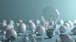 © CrazyJuke - A light bulb brimming with ideas, encapsulating the essence of minimal creative idea concept, Ai Generated