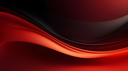 Poster - abstract red wave background