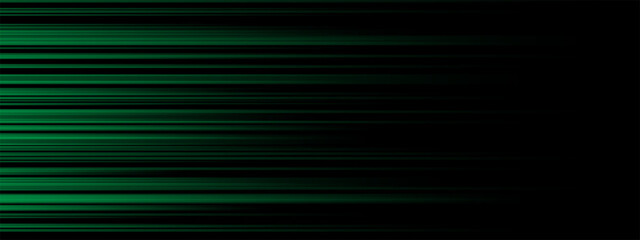 Fototapete - Abstract green lighting effect speed direction on a black background vector