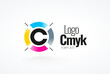 Logo The Color Circle CMYK. Print theme. Template design vector. White background