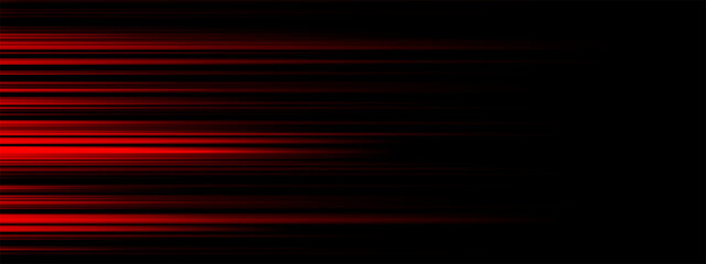 Wall Mural - Abstract red lighting effect speed direction on a black background vector illustration