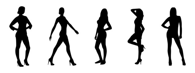 Poster - woman fashion modeling silhouette