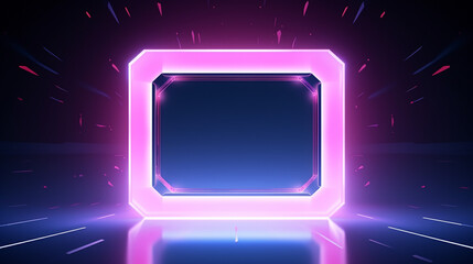 Wall Mural - looped 3d animation. abstract futuristic neon background. 