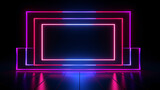 Fototapeta Panele -  abstract black background with pink blue line. 3d render