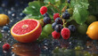 Fresh fruits assorted fruits background
