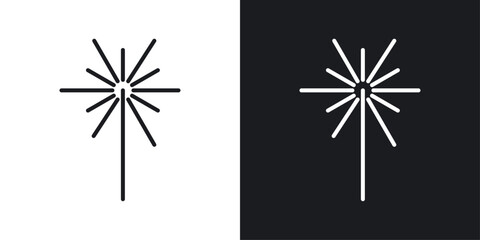 Laser beam icon designed in a line style on white background.